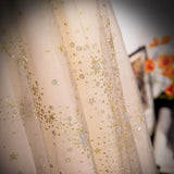 A line Short Puffy Sleeves Tulle Prom Dresses HZ1023