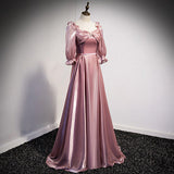 A Line Pink Long Prom Dresses HZ1023