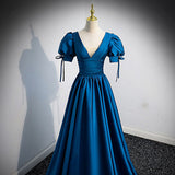 A line Royal Blue Long Prom Dresses HZ1023