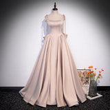 A Line Blush Pink Prom Dresses Long Prom Dress HZ1023