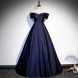 Navy Blue Sequin Prom Dresses Sexy Evening Dress HZ1023