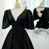 Ball Gown Black Long Prom Dresses HZ1023