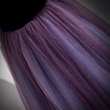 Simple Grape Tulle Prom Dresses Sexy Evening Dress HZ1023