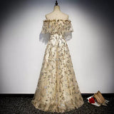 Princess Off The Shoulder Tulle Long Prom Dresses HZ1023