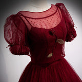 A Line Red Long Prom Dresses HZ1023