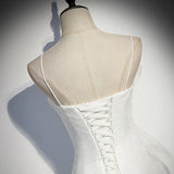 Mermaid White Tulle Prom Dresses Sexy Evening Dress HZ1023