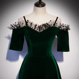 A line Dark Green Prom Dresses HZ1023