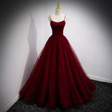 A Line Red Long Prom Dresses HZ1023