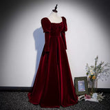 Simple A line Red Long Prom Dresses HZ1023