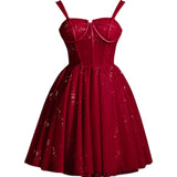 Little Black Sequin Hoco Dress Short Homecoming Dresses HZ1023