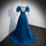 A line Royal Blue Long Prom Dresses HZ1023