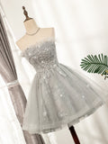 Silver Hoco Dress Short Homecoming Dresses HZ1023