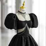 Ball Gown Puffy Sleeves Long Prom Dresses HZ1023