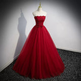 Princess Red Tulle Prom Dresses Sexy Evening Dress HZ1023