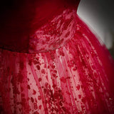A line Tulle Red Prom Dresses Sexy Prom Dress HZ1023