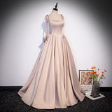 A Line Blush Pink Prom Dresses Long Prom Dress HZ1023