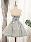 Silver Hoco Dress Short Homecoming Dresses HZ1023
