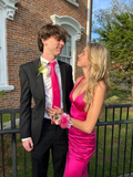 Sexy Mermaid Long Hot Pink Prom Dress Birthday Outfits HZ1023