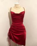 Red Sheath Short Prom Dress Homecoming Dress HZ1023