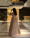 A Line Off the Shoulder Rhinestone Satin Prom Dress Evening Dress HZ1023