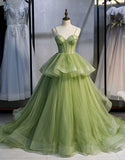 Ball Gown, Green Prom Dresses Vintage Prom Dress HZ1023