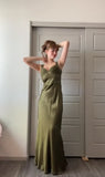 Elegant Sheath Olive Green Prom Dresses Long Formal Dress HZ1023