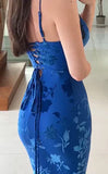 Sexy Mermaid Spaghetti Straps Royal Blue Long Evening Dress Party Dress Prom Dress HZ1023