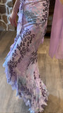Retro Purple Leopard Mermaid Spaghetti Strap Chiffon Prom Dress Party Dress HZ1023