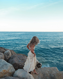 Unique Two Piece Spaghetti Strap Ruffle Light Champagne Chiffon Prom Dress Evening Dress HZ1023