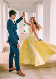 Yellow Prom Dress, Prom Dress HZ1023