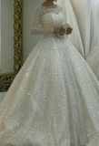 Sparkly White Wedding Dresses Bridal gown Prom Dresses HZ1023