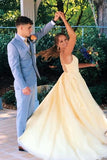 Yellow Long Prom Dress Prom Dress with Lace HZ1023