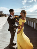 Yellow Prom Dresses,Evening Dress Pretty Prom Dresses HZ1023