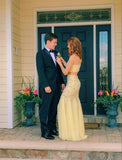 Yellow Prom Dresses,2 Pieces Evening Dress Pretty Prom Dresses HZ1023