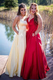 Yellow Prom Dresses,Red Evening Dress Pretty Prom Dresses HZ1023