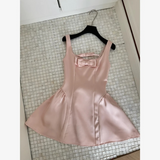 Cute A Line Straps Pink Satin Short Homecoming Dress Birthday Dress HZ1023
