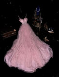 Pretty A Line Sweetheart Neck Sequin Pink Tulle Long Prom Dress Evening Dress HZ1023