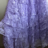 Lilac Long Prom Dress Layed Lace Evening Dress HZ1023