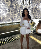 White Sheath 18th Birthday OutfitDress Short Homecoming Dress HZ1023