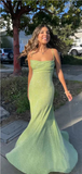 Charming Spaghetti Straps Long Mermiad Prom Dress Evening Dress HZ1023