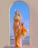 Dreamy A Line Straps Beaded Orange Tulle Prom Dress Graduation Prom Dress HZ1023