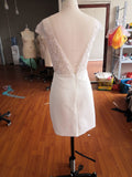 perfect white bridal party dress homecoming dress HZ1023
