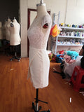 perfect white bridal party dress homecoming dress HZ1023