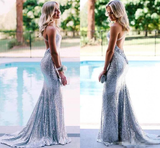 Simple Prom Dresses,Sequin Evening Dress Pretty Prom Dresses HZ1023