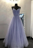 sweetheart tulle sequin long prom dress purple formal dress HZ1023