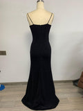 Black Long Prom Dresses,Strapless Mermaid Evening Dresses,Sparkle Tight Prom Dresses , HZ1023