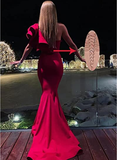 one shoulder mermaid long prom gown evening gown HZ1023