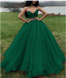 Green ball gown organza green puffy prom dress HZ1023