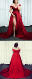 Cheap off the shoulder prom dresses plus size evening gown HZ1023