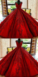Gorgeous Royal Blue Appliques Beads Quinceanera Dresses,Formal Ball Gown Prom Dress HZ1023
